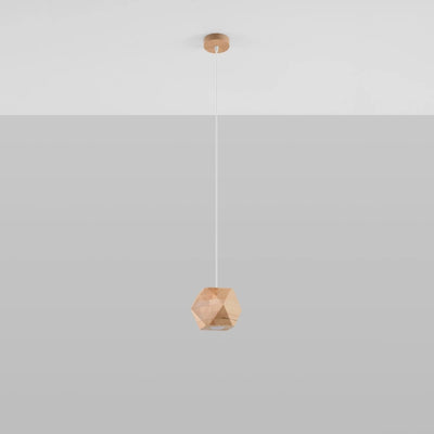 Sollux Lighting Woody lámpara colgante madera natural, compatible con LED hasta 50W, IP20, CE RoHS, acabado Oro Mate