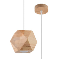Sollux Lighting Woody lámpara colgante madera natural, compatible con LED hasta 50W, IP20, CE RoHS, acabado Oro Mate