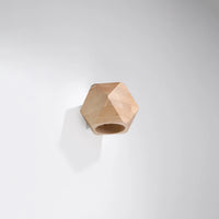 Sollux Lighting Woody aplique de pared madera natural, LED E27, IP20, Aluminio Dorado Mate, 220-240V, CE RoHS