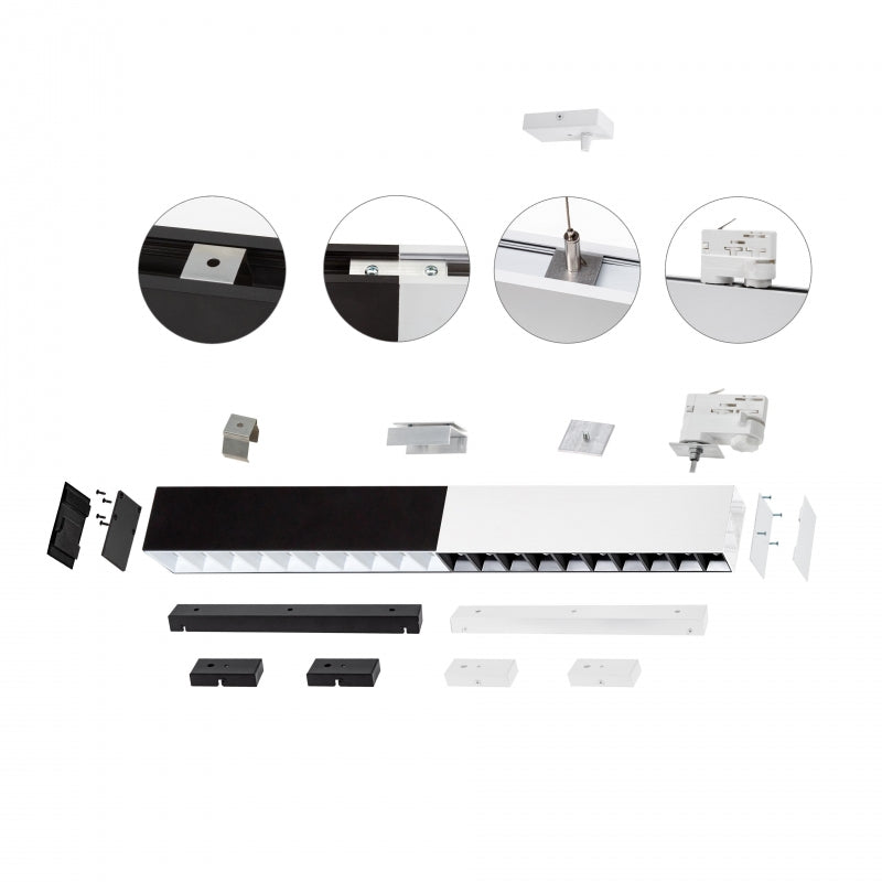 Lámpara de techo LED Spectrum ALLDAY Inspire One 35W 230V 3000K 4350 lúmenes 115° IP20 Negro 1120mm