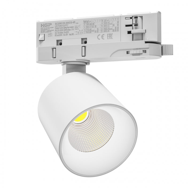 Spectrum ARTEMIDA MINI Foco de Carril LED Trifásico 6.5-20W 3000K 230V 2300 lúmenes CRI>90 36/60° Blanco IP20