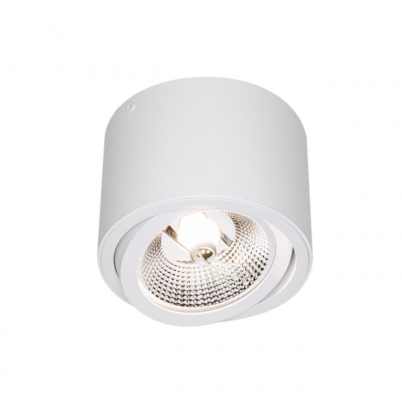 Spectrum CHLOE AR111 GU10 Lámpara de Techo LED, Redonda Ajustable Blanca, Montaje en Superficie, IP20 20W Máx