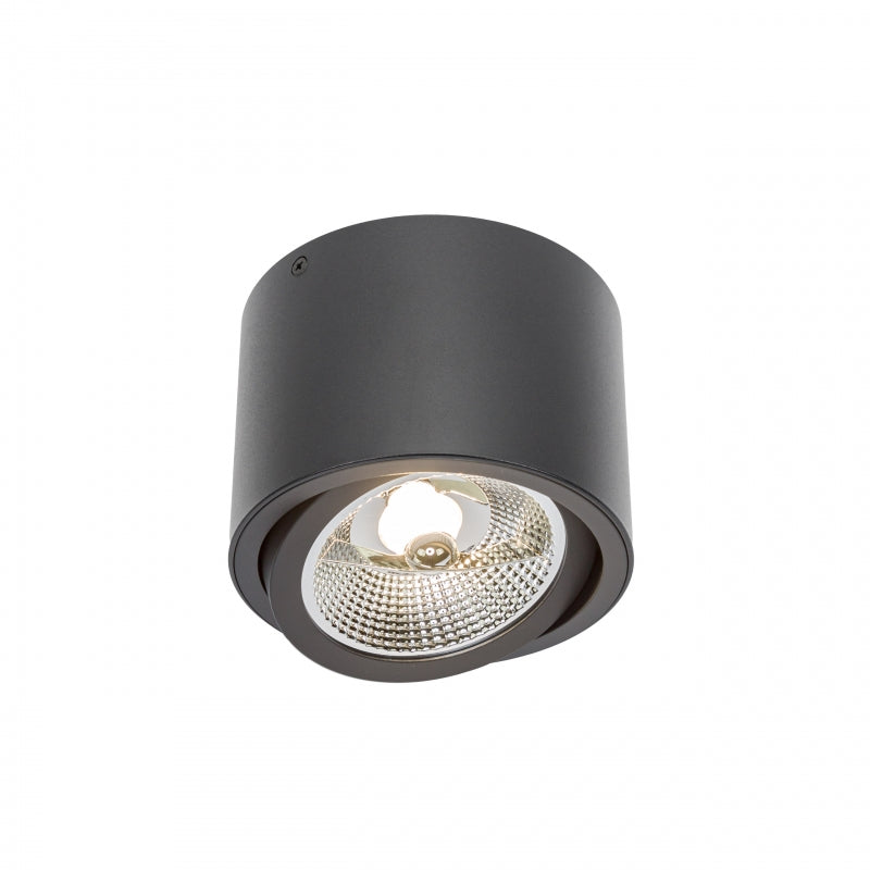 Lámpara de techo LED Spectrum CHLOE AR111 GU10, IP20, redonda ajustable, carcasa de aluminio negro, 20W máx 250V