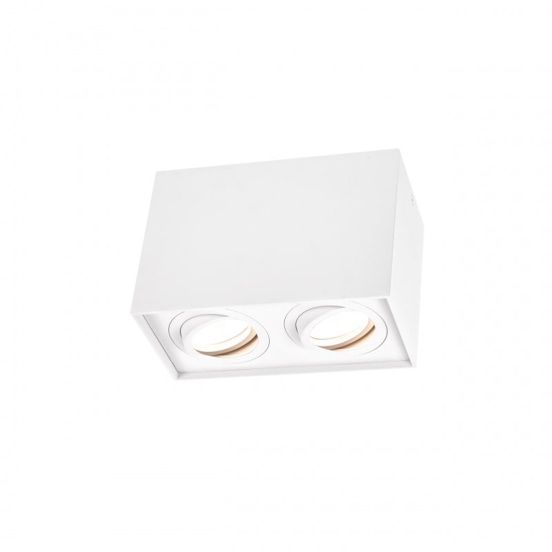 Spectrum CHLOE DUO Rectángulo Blanco Foco de Techo Ajustable 2xGU10 Montaje en Superficie IP20 Interior