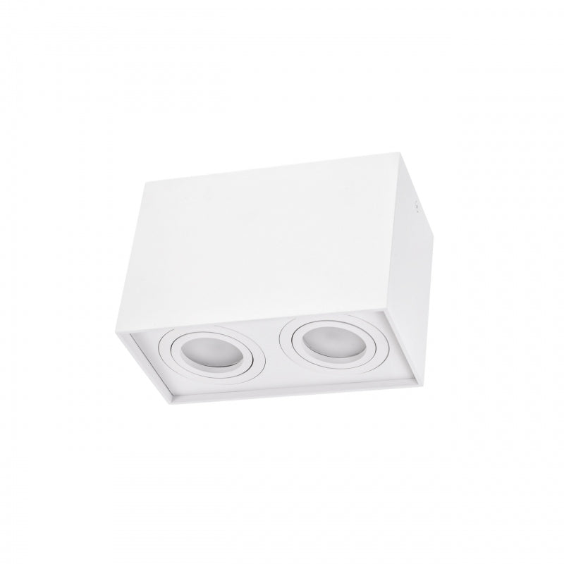 Spectrum CHLOE DUO Rectángulo Blanco Foco de Techo Ajustable 2xGU10 Montaje en Superficie IP20 Interior