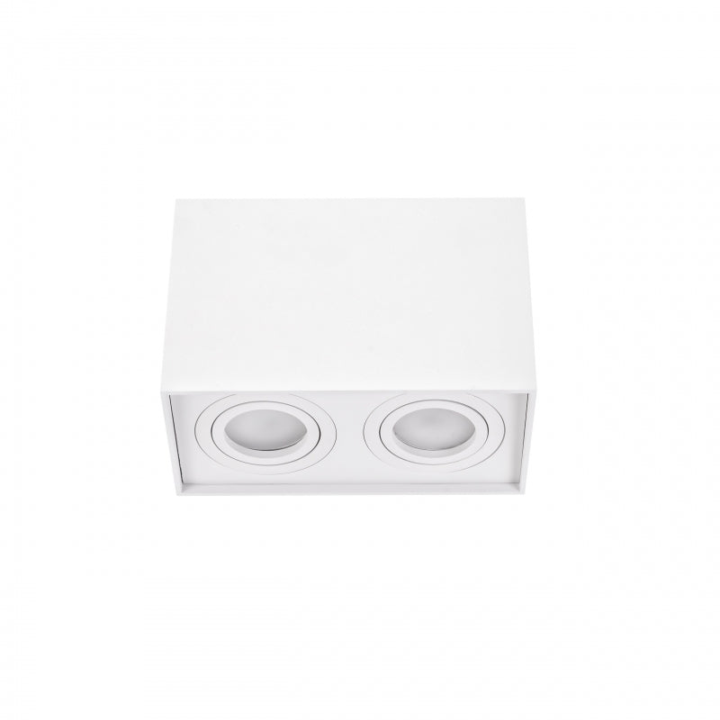 Spectrum CHLOE DUO Rectángulo Blanco Foco de Techo Ajustable 2xGU10 Montaje en Superficie IP20 Interior