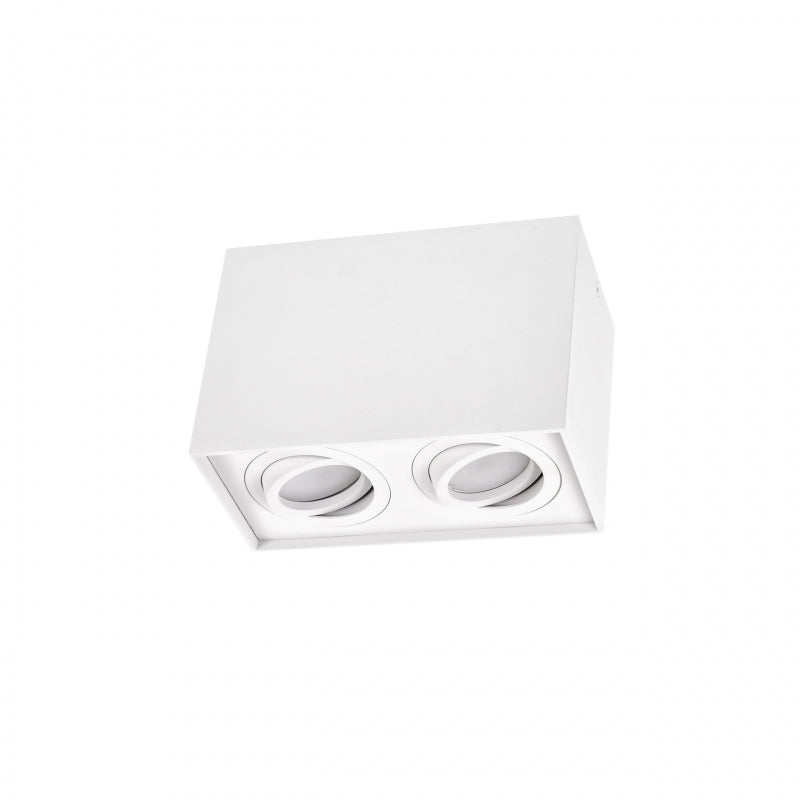 Spectrum CHLOE DUO Rectángulo Blanco Foco de Techo Ajustable 2xGU10 Montaje en Superficie IP20 Interior
