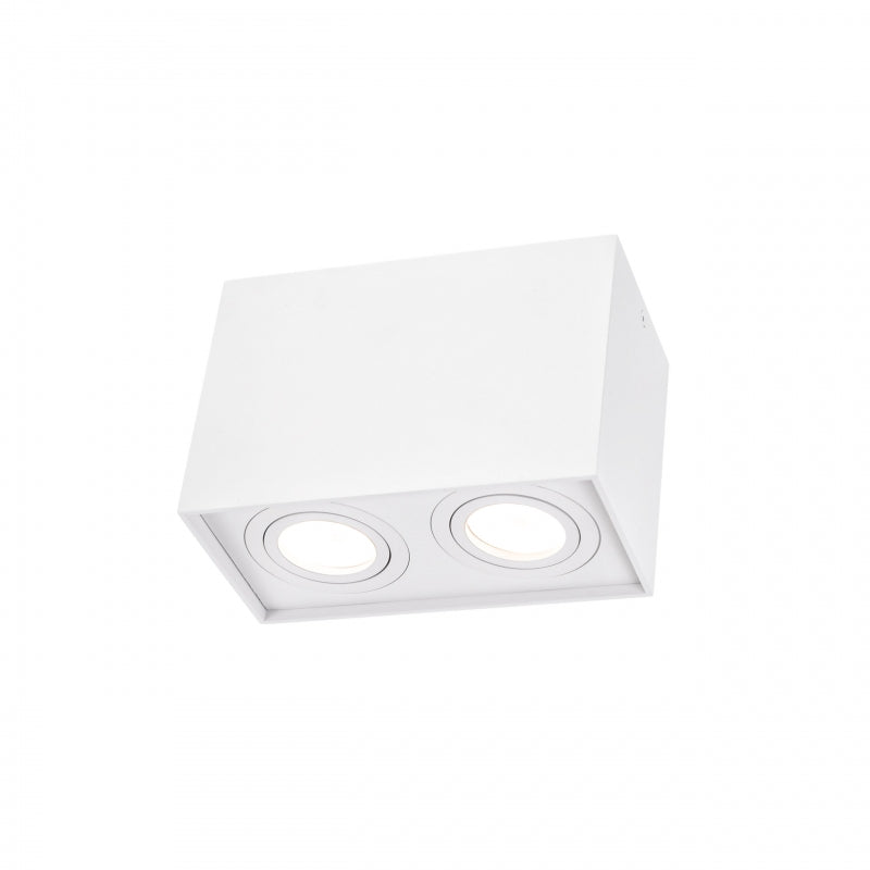 Spectrum CHLOE DUO White Rectangle Adjustable Ceiling Spot Light 2xGU10 Surface Mounted IP20 Indoor