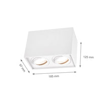 Spectrum CHLOE DUO Rectángulo Blanco Foco de Techo Ajustable 2xGU10 Montaje en Superficie IP20 Interior
