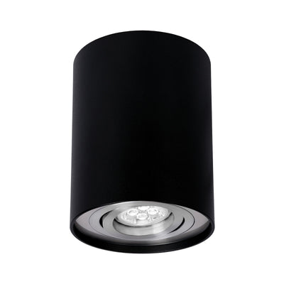 Foco de techo LED Spectrum CHLOE GU10, IP20 Negro Plata redondo ajustable, 250V máx 10W, aluminio