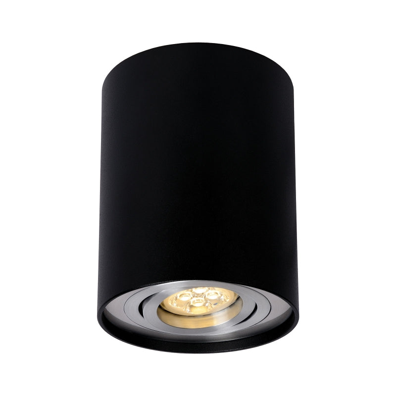 Foco de techo LED Spectrum CHLOE GU10, IP20 Negro Plata redondo ajustable, 250V máx 10W, aluminio