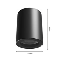 Luminaria de superficie LED Spectrum CHLOE GU10 Redonda Negra IP44 carcasa de aluminio 250V uso interior