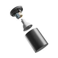 Luminaria de superficie LED Spectrum CHLOE GU10 Redonda Negra IP44 carcasa de aluminio 250V uso interior
