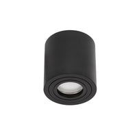 Lámpara de techo empotrada en superficie Spectrum CHLOE GU10, IP65 Carcasa redonda de aluminio negro, 250V, 6W Máx