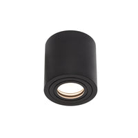 Lámpara de techo empotrada en superficie Spectrum CHLOE GU10, IP65 Carcasa redonda de aluminio negro, 250V, 6W Máx
