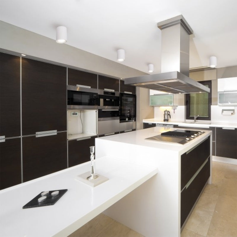 Foco LED de superficie Spectrum CHLOE GU10, IP20, 250V, carcasa redonda ajustable de aluminio blanco