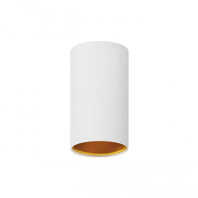 Foco LED de superficie Spectrum CHLOE GU10, tubo Blanco Dorado, IP20, 250V, cuerpo de aluminio, luz de techo interior