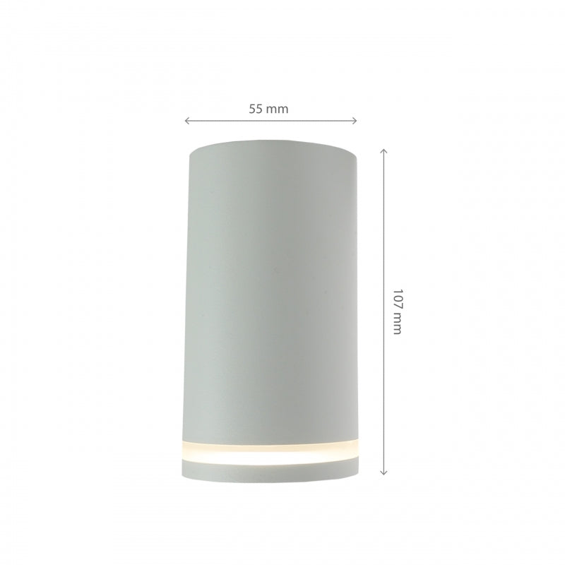 Spectrum CHLOE Mini Ring surface-mounted GU10 ceiling luminaire 230V IP20 White Aluminum Ø55x107mm