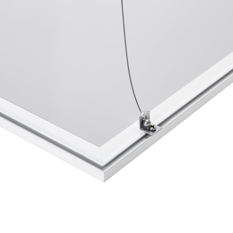 Cuerdas colgantes Spectrum para luminaria suspendida ALGINE 600x600mm o 300x1200mm, acero de 1m, color plata, 4 piezas