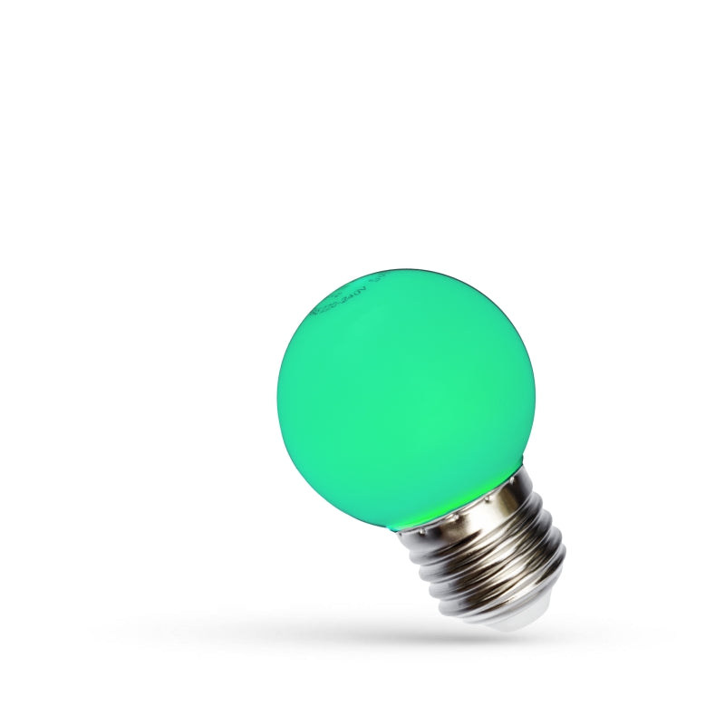 Spectrum LED Ball G45 E27 1W Green 230V spherical bulb 270° beam 80CRI non dimmable indoor lighting