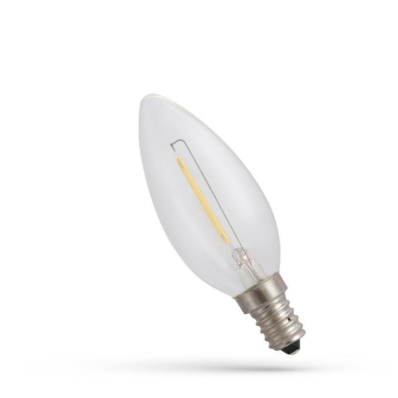 Vela LED Spectrum E14 1W 230V 1800K transparente 60 lúmenes ángulo de haz 300° IP20 no regulable