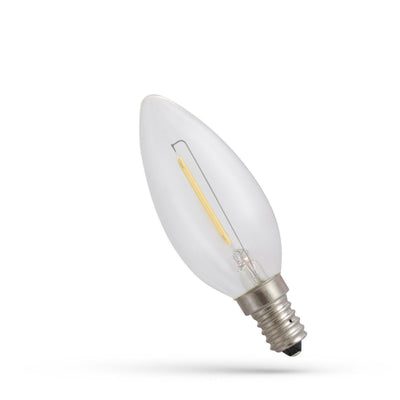 Vela LED Spectrum E14 1W 230V 1800K transparente 60 lúmenes ángulo de haz 300° IP20 no regulable