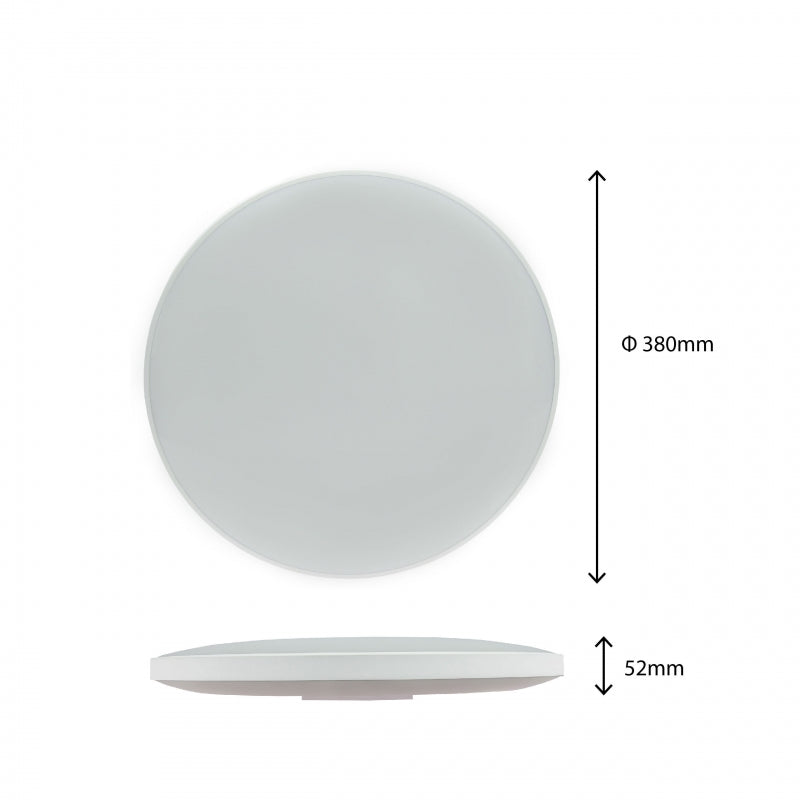 Lámpara de techo LED Spectrum 32W 6000K 230V IP54 redonda Blanco Negro 3450 lúmenes haz 115° montaje superficial