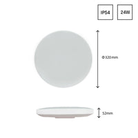 Lámpara de techo LED Spectrum Nymphea 24W 6000K 230V IP54 2850 lúmenes Ø320mm Blanco Negro redonda