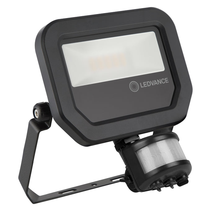 Foco proyector LED Spectrum con sensor Negro 10W 1100 lúmenes 3000K IP65 haz amplio iluminación exterior