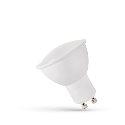 Spectrum LED GU10 bulb 230V 1.5W 4000K neutral white with milky cover, 125 lumens, 120° beam, non-dimmable