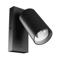 Spectrum LED GU10 wall sconce, surface mounted, 230V IP20 Black aluminium round 55x100mm for indoor lighting