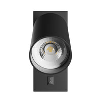 Spectrum LED GU10 wall sconce, surface mounted, 230V IP20 Black aluminium round 55x100mm for indoor lighting