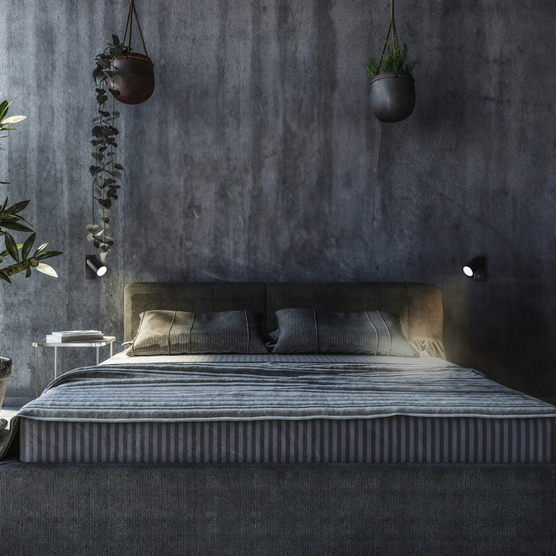 Aplique de pared Spectrum LED GU10, montaje en superficie, 230V IP20 Aluminio negro redondo 55x100mm para iluminación interior