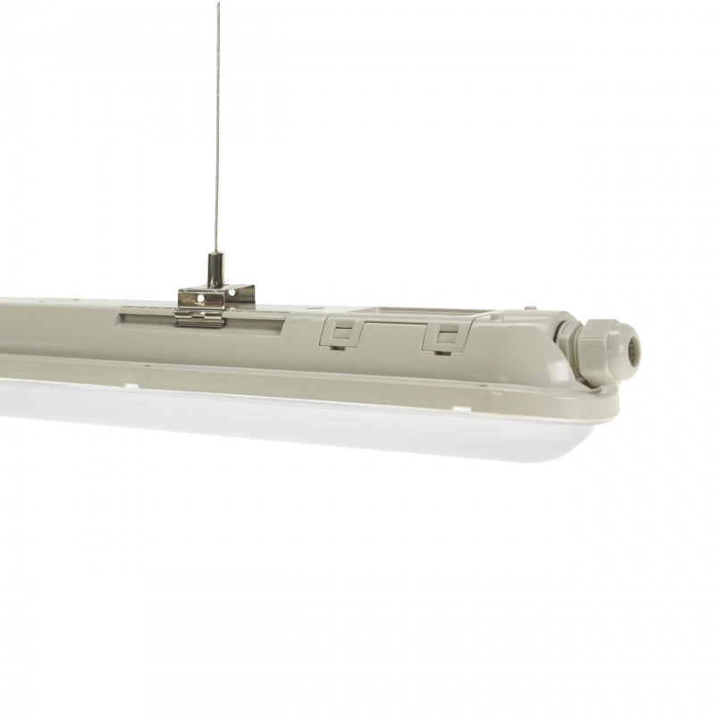 Spectrum LED LIMEA GIGANT Hermetic 1200mm 38W 6000K 230V IP65 IK10 Cold White Ceiling or Suspended Light Gray