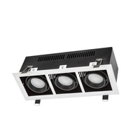 Spectrum LED recessed frame for 3x GU10, White aluminum housing, 3x10W max, 250V, IP20 indoor lighting