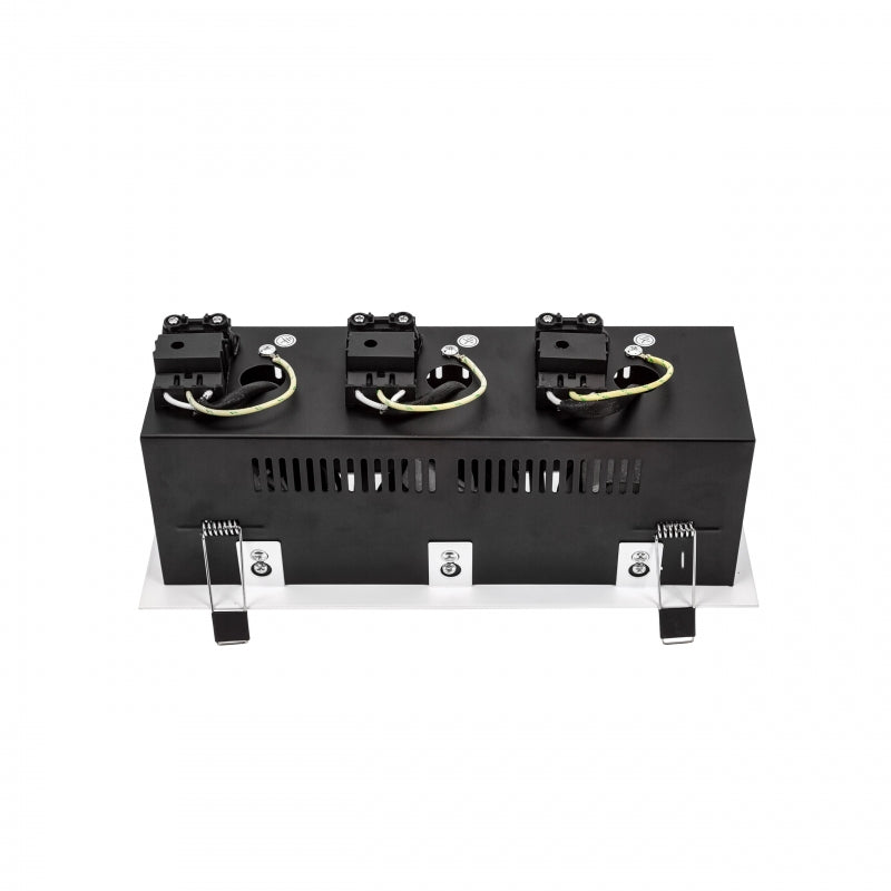 Marco empotrado Spectrum LED para 3x GU10, carcasa de aluminio blanca, 3x10W máx, 250V, iluminación interior IP20