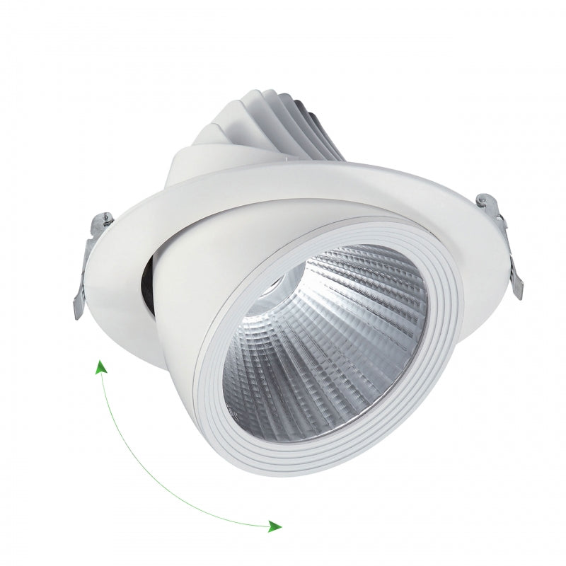 Downlight empotrado Spectrum LED SILENA 2 40W 230V 4000K 5000 lúmenes CRI 80 50° Blanco IP20 aluminio