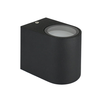 Aplique de pared LED Spectrum semicircular Negro, casquillo GU10, lámpara de pared exterior IP44 230V