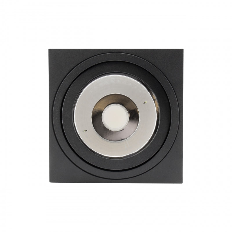 Foco LED de superficie Spectrum MIRORA AR111 GU10 Negro ajustable 20W 250V IP20 145x145x85mm