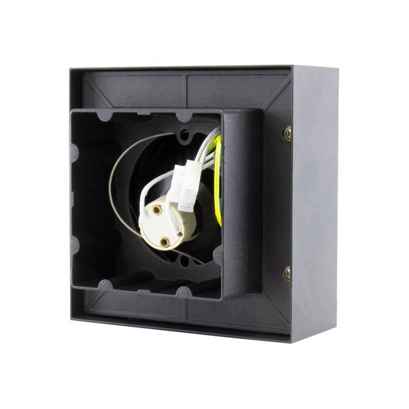 Foco LED de superficie Spectrum MIRORA AR111 GU10 Negro ajustable 20W 250V IP20 145x145x85mm