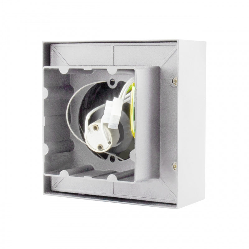 Foco empotrado en superficie Spectrum MIRORA AR111 GU10, 250V, 20W máx, IP20, orientable Carcasa de aluminio blanca