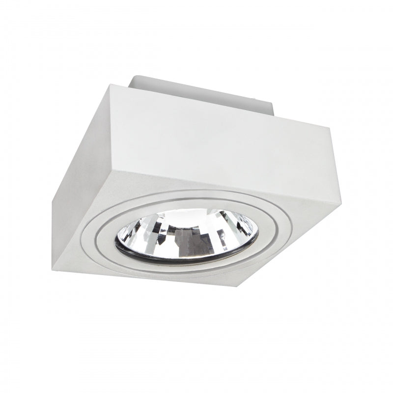 Foco empotrado en superficie Spectrum MIRORA AR111 GU10, 250V, 20W máx, IP20, orientable Carcasa de aluminio blanca