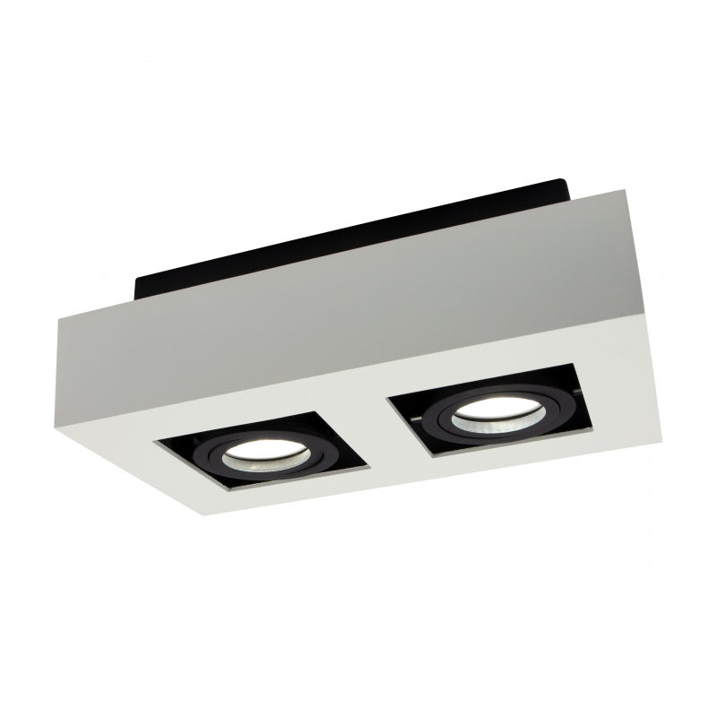 Reflector de techo empotrado Spectrum MIRORA GU10, 2x10W LED, 250V, IP20, ajustable, aluminio Blanco Negro