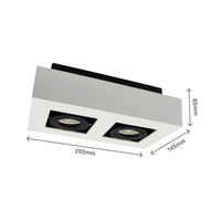 Reflector de techo empotrado Spectrum MIRORA GU10, 2x10W LED, 250V, IP20, ajustable, aluminio Blanco Negro