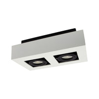 Reflector de techo empotrado Spectrum MIRORA GU10, 2x10W LED, 250V, IP20, ajustable, aluminio Blanco Negro