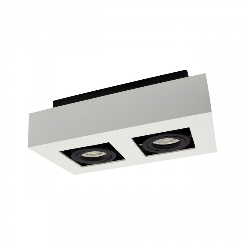 Reflector de techo empotrado Spectrum MIRORA GU10, 2x10W LED, 250V, IP20, ajustable, aluminio Blanco Negro