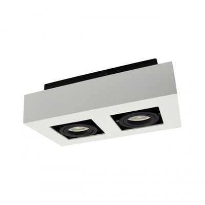 Reflector de techo empotrado Spectrum MIRORA GU10, 2x10W LED, 250V, IP20, ajustable, aluminio Blanco Negro