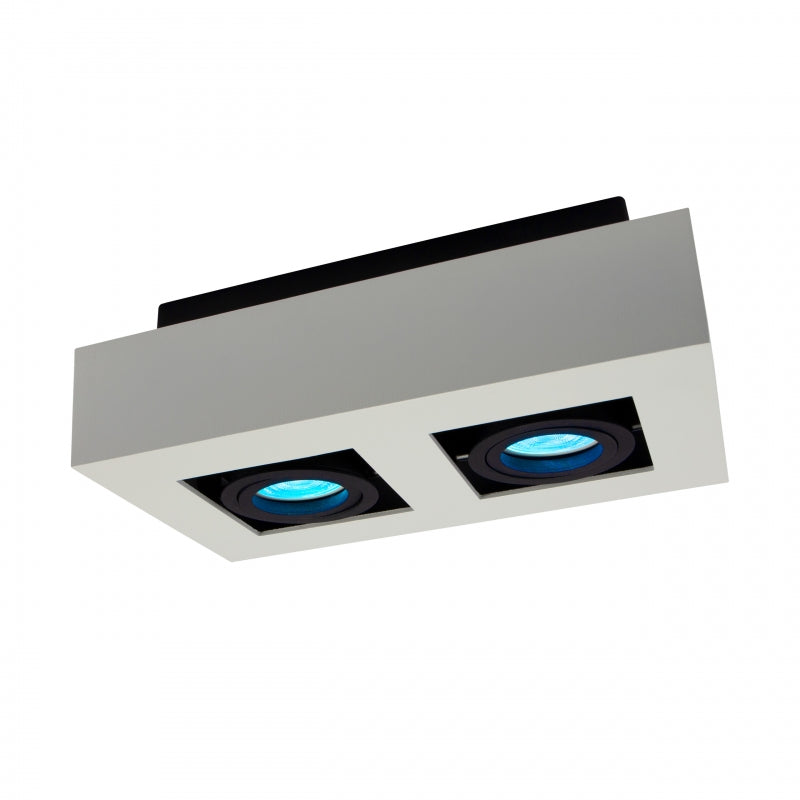 Reflector de techo empotrado Spectrum MIRORA GU10, 2x10W LED, 250V, IP20, ajustable, aluminio Blanco Negro
