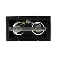 Reflector de techo empotrado Spectrum MIRORA GU10, 2x10W LED, 250V, IP20, ajustable, aluminio Blanco Negro