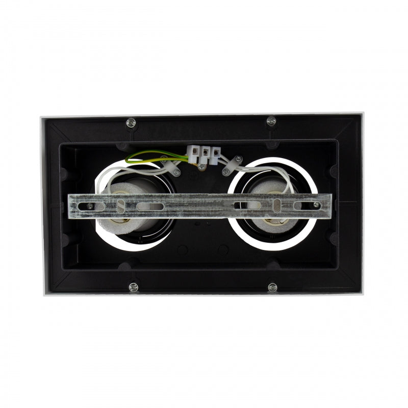 Reflector de techo empotrado Spectrum MIRORA GU10, 2x10W LED, 250V, IP20, ajustable, aluminio Blanco Negro